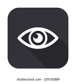 eye icon - vector illustration with long shadow isolated on gray
