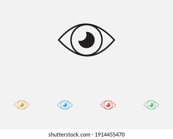 Eye icon. Vector illustration icon. Look and vision icon. Set of colorful flat design icons