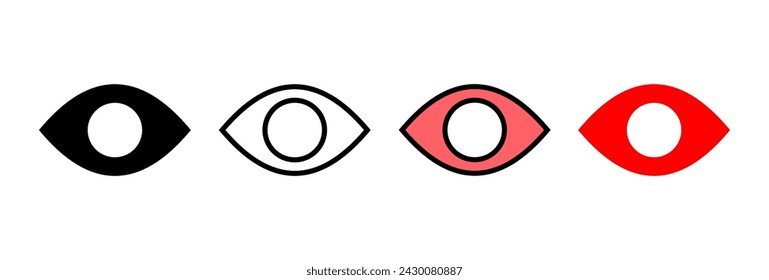 Eye icon vector illustration. Eye sign and symbol. Look and Vision icon. 