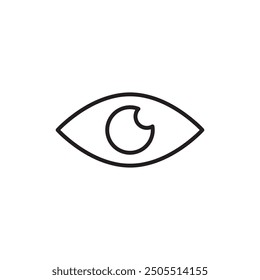 Icono de ojo Ilustración vectorial. Vector de signo ocular ilustración lineal plana para Web y App sobre fondo blanco.. eps