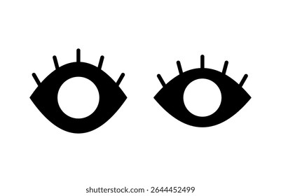 Ilustración vectorial de icono de ojo. Signo ocular y símbolo. Icono de la mirada y la visión. 