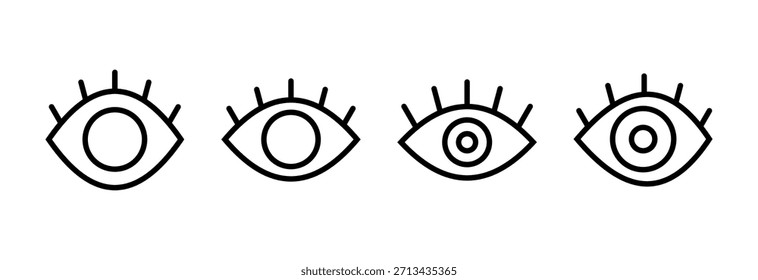 Ilustración vectorial de icono de ojo. Signo ocular y símbolo. Icono de la mirada y la visión. 