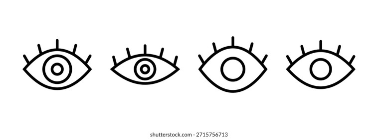 Ilustración vectorial de icono de ojo. Signo ocular y símbolo. Icono de la mirada y la visión. 