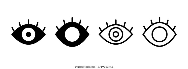 Ilustración vectorial de icono de ojo. Signo ocular y símbolo. Icono de la mirada y la visión. 