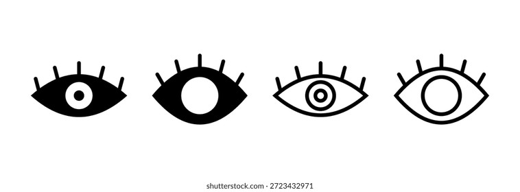 Ilustración vectorial de icono de ojo. Signo ocular y símbolo. Icono de la mirada y la visión. 