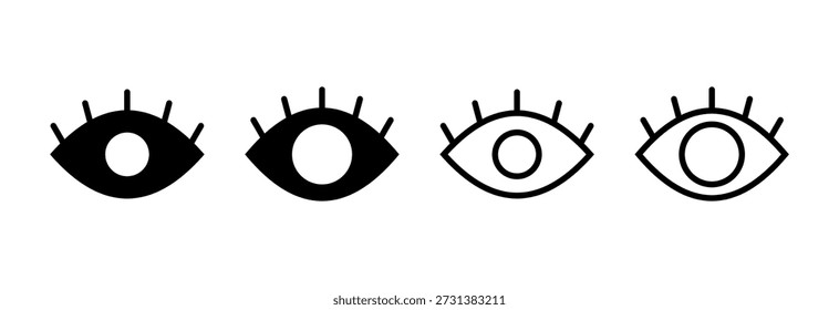 Ilustración vectorial de icono de ojo. Signo de ojo y símbolo. Icono de mirada y visión. 