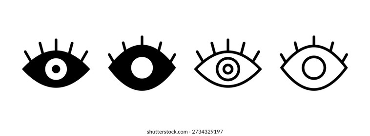Ilustración vectorial de icono de ojo. Signo de ojo y símbolo. Icono de mirada y visión. 