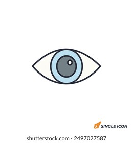 Vektorgrafik des Augensymbols. Augensymbol einzeln auf weißem Hintergrund