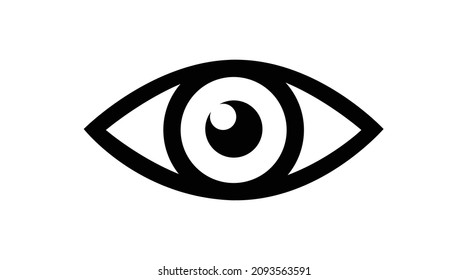 Eye icon. Vector isolated black and white editable illustration of an eye