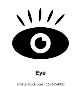 Eye icon vector isolated on white background, logo concept of Eye sign on transparent background, filled black symbol