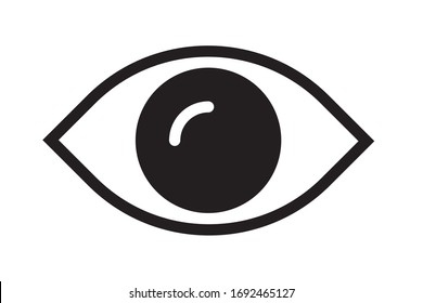 Icono de ojo vectorial aislado, icono de visión