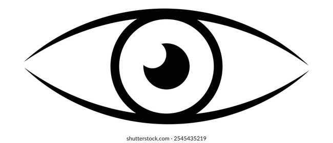 Eye icon vector. Look and vision icon eyesight pictogram in flat style simple design. Eye icon vector isolated on white background. Vision symbol.
