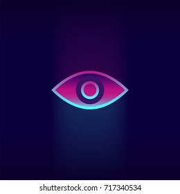 eye icon vector neon glow