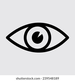 Eye Icon Vector On Grey Background Stock Vector (Royalty Free ...