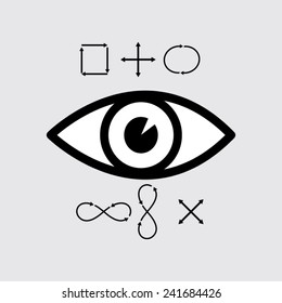 Eye icon ,vector on a grey background