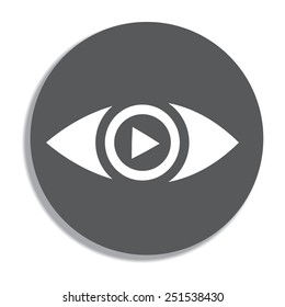 Eye icon - vector on a grey background