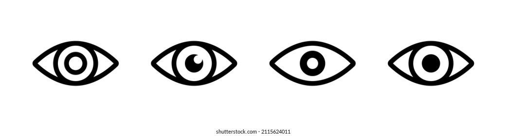 Eye icon vector set. Eyesight vision sign. Eye modern symbol isolated on white background.