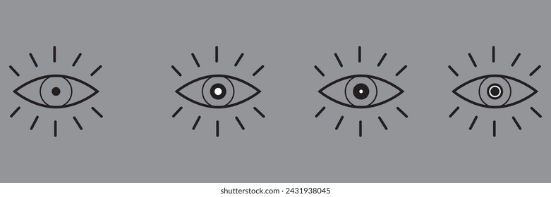 Conjunto de vectores de iconos de ojos. Signo de visión. Ojo símbolo moderno aislado sobre fondo blanco.