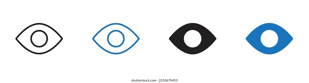 Eye icon Vector set outline