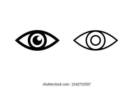 Vector de iconos oculares. Signo y símbolo ocular. Icono Mirar y Visión. 