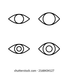 Vector de iconos oculares. Signo y símbolo ocular. Icono Mirar y Visión. 