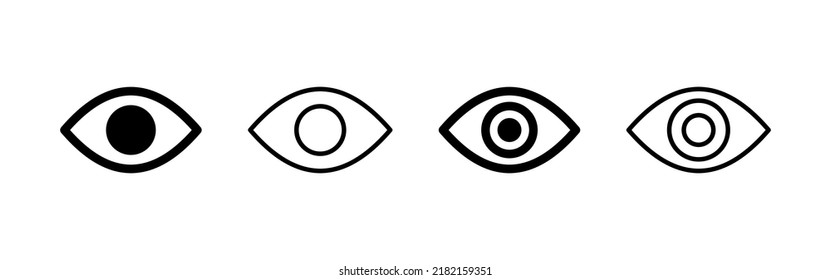 Vector de iconos oculares. Signo y símbolo ocular. Icono Mirar y Visión. 