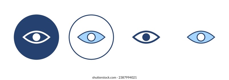 Vector de iconos oculares. Signo y símbolo ocular. Icono Mirar y Visión. 