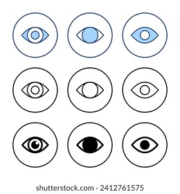 Eye icon vector. Eye sign and symbol. Look and Vision icon. 