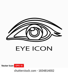 Eye icon vector. Eye symbol. Flat design style. Vector illustration.