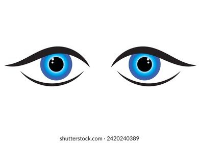 Eye icon vector, symbol, sign on white background. Eye line icon. Vector illustration
