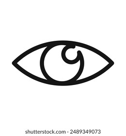 Eye icon Vector symbol or sign set collection in black and white outline
