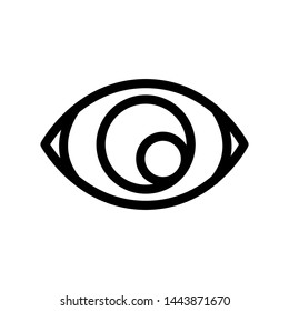 Eye icon vector, template logo emblem isolated illustration, outline solid background white