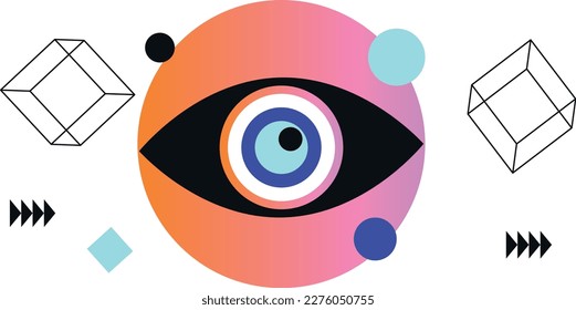 Eye icon vector. Virtual Reality. Concept of future innovations. People and interacting with virtual reality