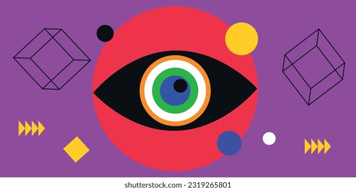 Eye icon vector. Virtual Reality. Concept of future innovations. People and interacting with virtual reality	
