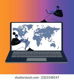 Eye icon vector. Virtual Reality. Concept of future innovations. People and interacting with virtual reality