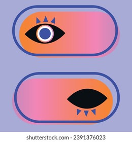 Eye icon vector. Virtual Reality. Concept of future innovations. People and interacting with virtual reality	
