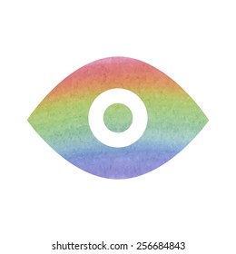 Eye icon - vector. Watercolor effect