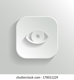 Eye icon - vector white app button with shadow