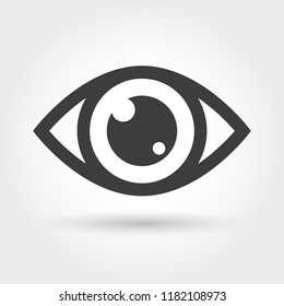 Augensymbol. Symbol einzeln auf weißem Hintergrund, Sichtzeichen, Anblick oder Ansehen eines Vektorsymbol anzeigen