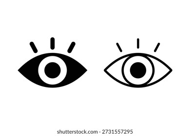 Icono de ojo. Colección de íconos visibles. Iconos del ojo de la visibilidad. Icono de visión Ilustración vectorial