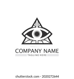 eye icon and vision design logo isolated sign symbol vector Intuition and spirituality