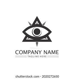 eye icon and vision design logo isolated sign symbol vector Intuition and spirituality