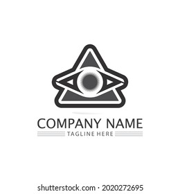 icono de ojos y logotipo de diseño de visión símbolo de signo aislado vector Intuición y espiritualidad