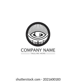 eye icon and vision design logo isolated sign symbol vector Intuition and spirituality