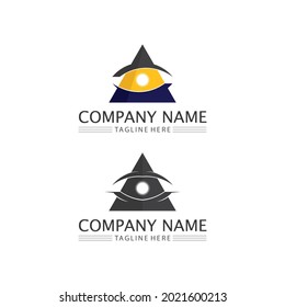 eye icon and vision design logo isolated sign symbol vector Intuition and spirituality