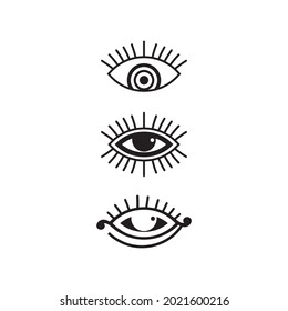 eye icon and vision design logo isolated sign symbol vector Intuition and spirituality