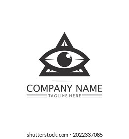 icono de ojos y logotipo de diseño de visión símbolo de signo aislado vector Intuición y espiritualidad