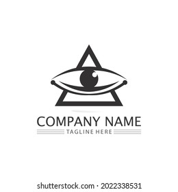 eye icon and vision design logo isolated sign symbol vector Intuition and spirituality
