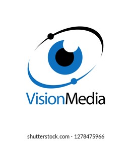 Eye icon vision media logo concept design template idea