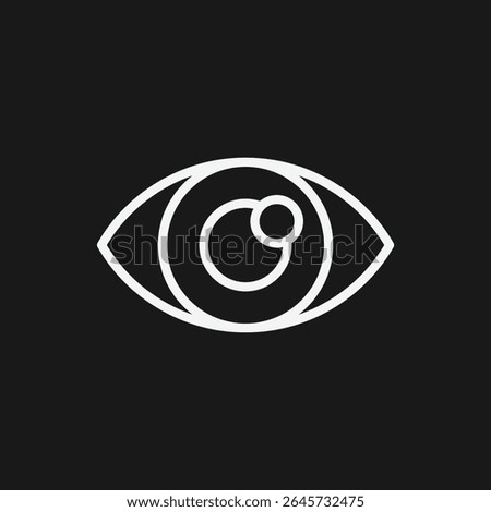 Eye Icon for Vision, Security Surveillance, Biometric Recognition, and Digital Page Views